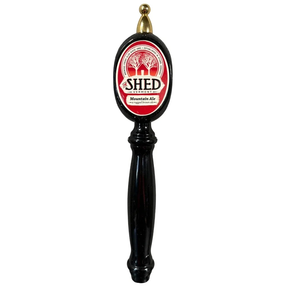 The Shed Brewery Mountain Ale Beer Tap Handle Black Red Vermont Bar Decor